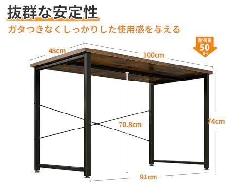 ODK デスク 机 pcデスク 幅100cm ゲーミングデスク パソコンデスク シンプル ?子 computer desk 学習机 コンパクト ワークデスク ??? 在宅ワーク おしゃれ 組立簡単 ビンテージｍａ