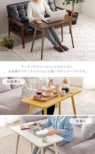 萩原 テーブル 高め ソファテーブル パソコンデスク 【すぐに使える完成品】折りたたみ式 コンパクト 幅 80 奥行 40 高さ 60 ブラウン MT-6385BRｍａ