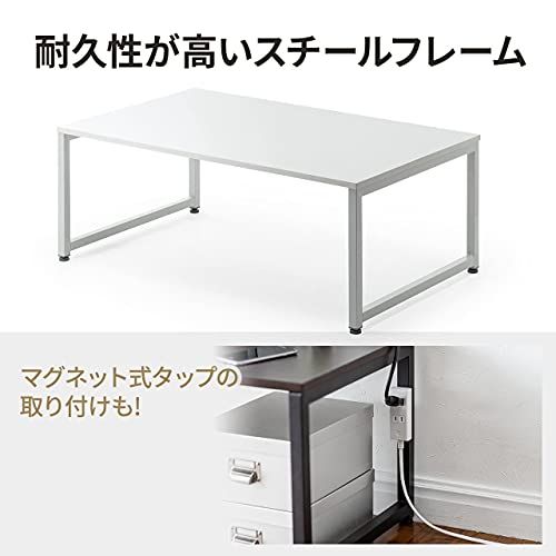 サンワダイレクト ローデスク 幅100×奥行60cm モニターアーム取付対応 耐荷重30kg 組み立て簡単 パソコンデスク ロータイプ ダークブラウン 100-DESKL005BRｍａ