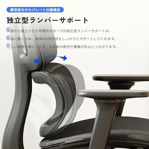 FLEXISPOT オフィスチェア デスクチェア C7 人間工学 エルゴノミクスチェア メッシュチェア 独立型ランバーサポート リクライニング可能 シンクロロッキング 座面奥行調整可能 2Dヘッドレスト 4Dアームレスト フットレスト付き C7 Lite ｍａ