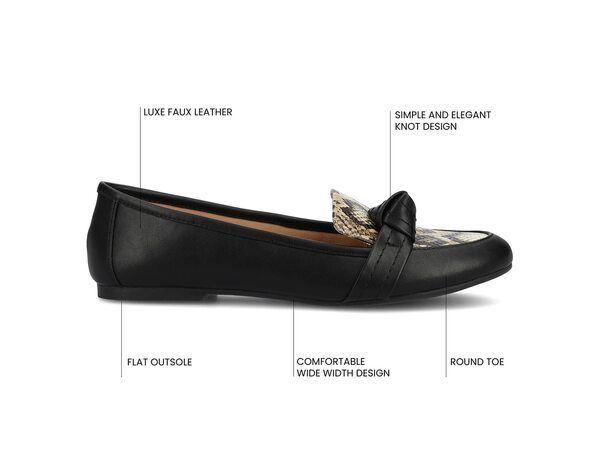 ジュルネ コレクション レディース シューズ スリッポン・ローファー Journee Collection Marci Loafer BlackMulticolor Snake Print ブラック