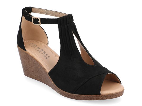 ジュルネ コレクション レディース シューズ サンダル Journee Collection Kedzie Wedge Sandal Black ブラック