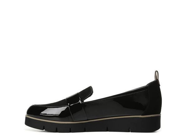 ドクター・ショール レディース シューズ スリッポン・ローファー Dr Scholls Webster Wedge Loafer Black Faux Patent Leather ブラック