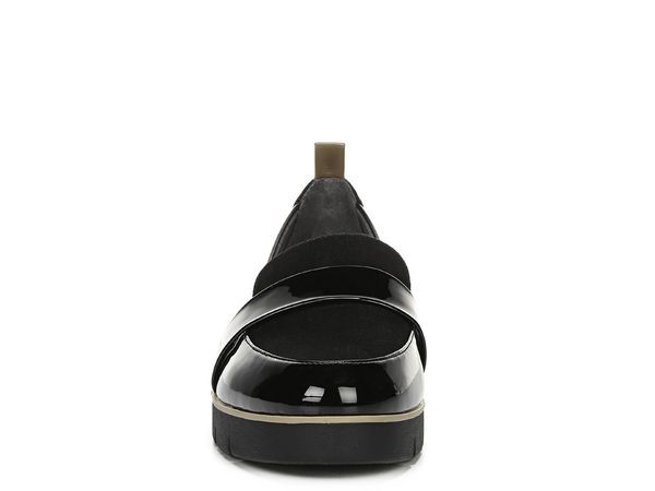ドクター・ショール レディース シューズ スリッポン・ローファー Dr Scholls Webster Wedge Loafer Black Faux Patent Leather ブラック
