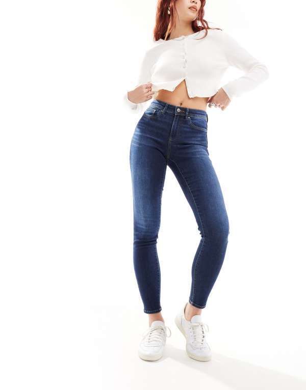 オンリー レディース ボトムス デニムパンツ ジーンズ Only Wauw skinny jeans in dark Dark blue ブルー