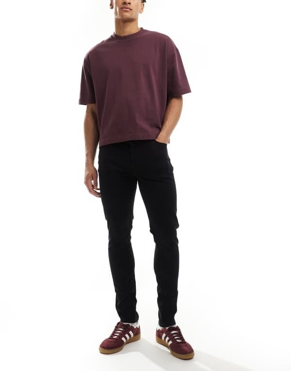 エイソス メンズ ボトムス デニムパンツ ジーンズ ASOS DESIGN skinny jeans Black ブラック