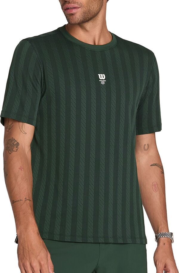 ウィルソン メンズ トップス Tシャツ Wilson Mens Game Point Seamless Tennis TShirt Sycamore