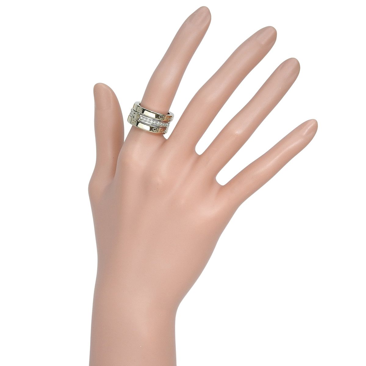 CHANEL(シャネル) ココマーク ラインストーン リング メタル(GP) 11.5