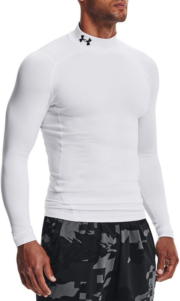 アンダーアーマー メンズ トップス シャツ モックネック Under Armour Mens ColdGear Mock Neck Compression Shirt WhiteBlack ホワイト