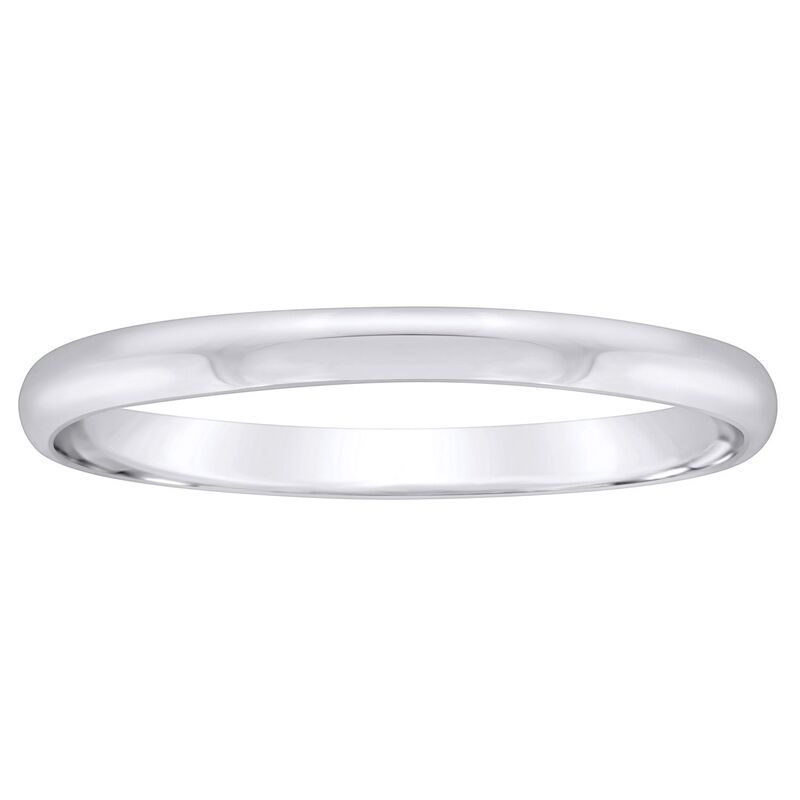 Alyson Layne レディース アクセサリー リング Alyson Layne 10k White Gold 2 mm Half Round Wedding Band 10k White Gol