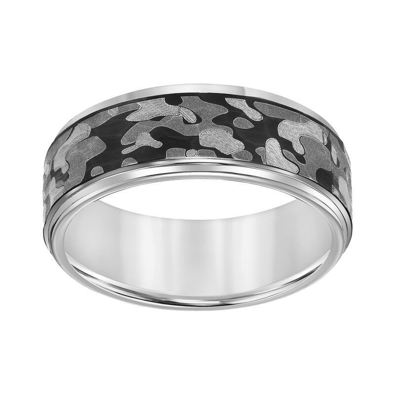 アンブランデッド メンズ アクセサリー リング Unbranded Mens Gray Tungsten Camouflage 8mm Comfort Fit Band Tungstencarbide