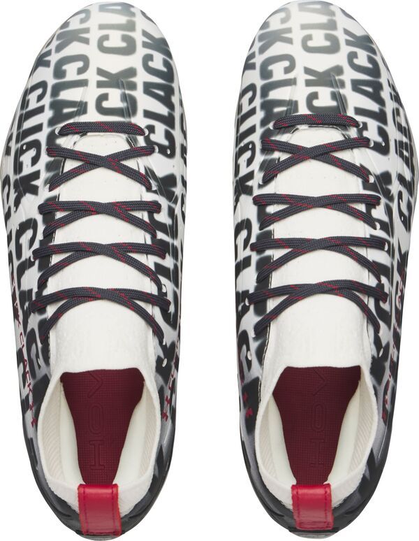 アンダーアーマー メンズ シューズ スニーカー Under Armour Spotlight Pro Click Clack Football Cleats GrayWhiteBlack ホワイト