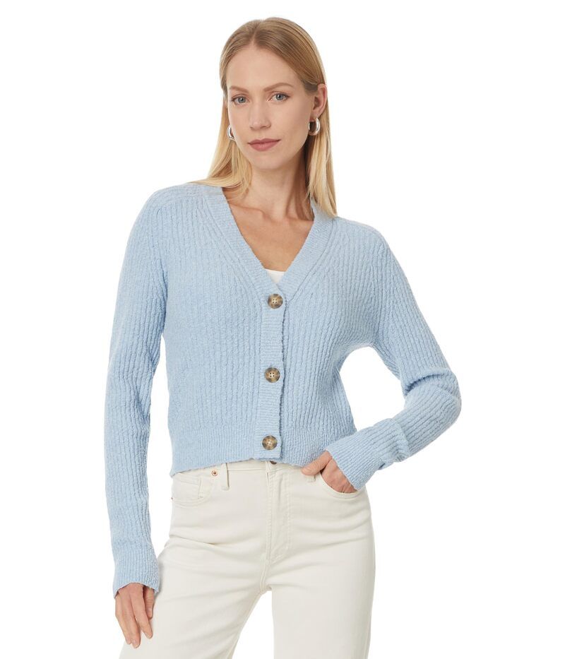 メイドウェル レディース アウター ニット・セーター コットン カーディガン Madewell Deehan Cotton Boucle Cardigan Heather Indigo White ホ
