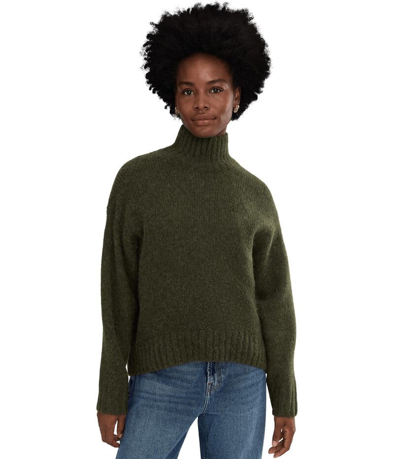 メイドウェル レディース アウター ニット・セーター ウール Madewell Fluffy Wool Balham HiLow Turtle Midnight Olive オリーブ