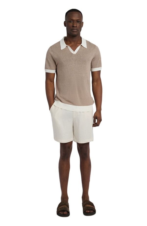 オニア メンズ ボトムス ハーフパンツ・ショーツ リネン Onia Classic Pull On Linen Short 6 Oat