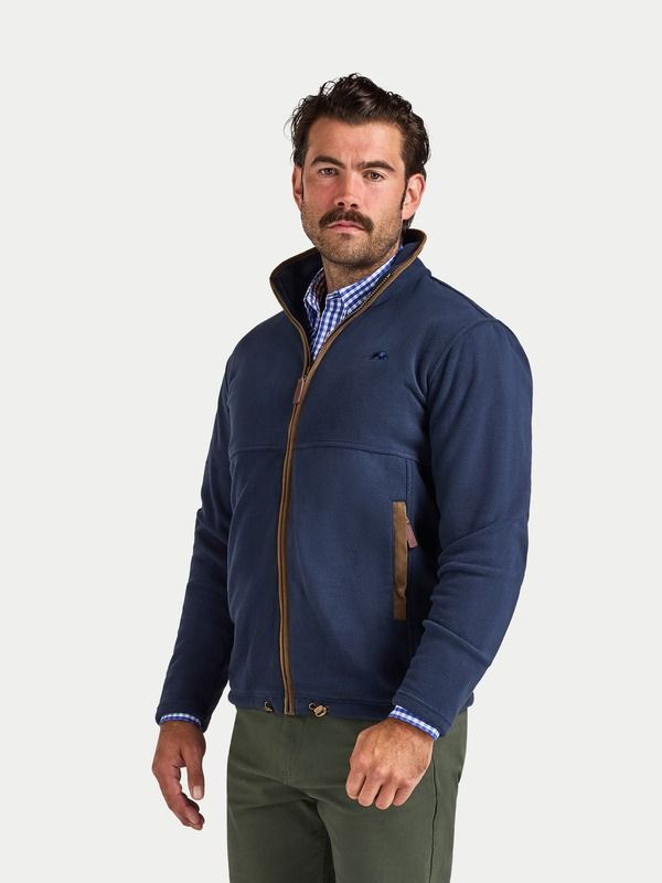 ライジングブル メンズ アウター パーカー・スウェット フルジップ フリース ジャケット Raging Bull Fleece Zip Through Jacket Navy ネイビー