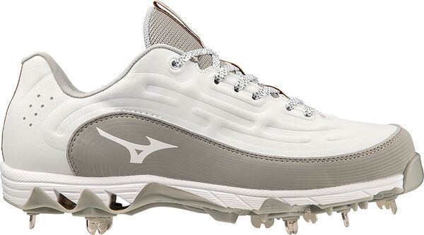 ミズノ レディース シューズ スニーカー Mizuno Womens 9Spike Swift 8 Metal Fastpitch Softball Cleats WhiteGrey ホワイト