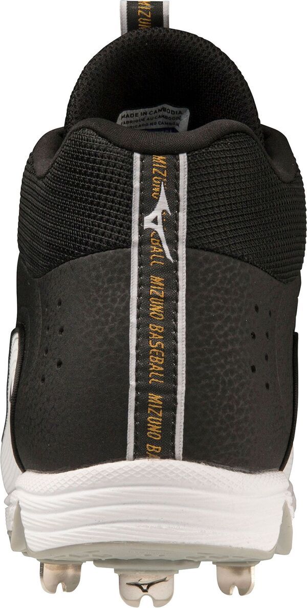 ミズノ メンズ シューズ スニーカー Mizuno Mens 9Spike Ambition 3 Mid Metal Baseball Cleats BlackWhite ホワイト