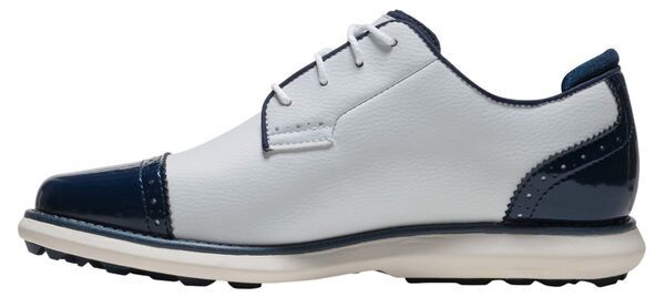 フットジョイ レディース シューズ スニーカー FootJoy Womens Traditionspikeless Golf Shoes WhiteWhiteNavy ホワイト