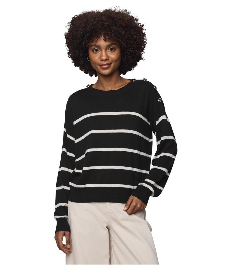 スプレンディット レディース アウター ニット・セーター Splendid Stephanie Stripe Sweater BlackPale Oak ブラック