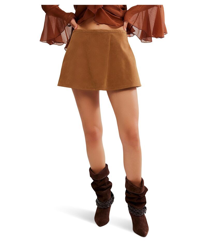 フリーピープル レディース ボトムスカート スエード Free People We The Free Paradise Found Suede Skort Caramel Cafe