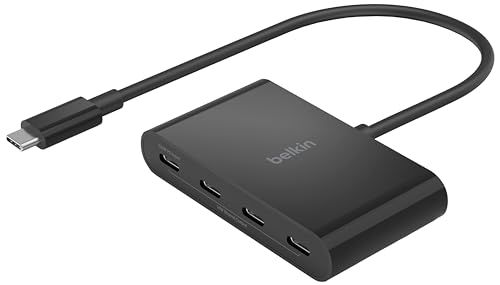 Belkin Connect? USB-C to 4ポートUSB-Cハブ(4-in-1) 100W PD タイプCポート10Gbps 超高速データ転送 FRS技術搭載 データ破損防止 全ポートオーディオ対応 マイク/スピーカー接続 コンパクト a61f2a22