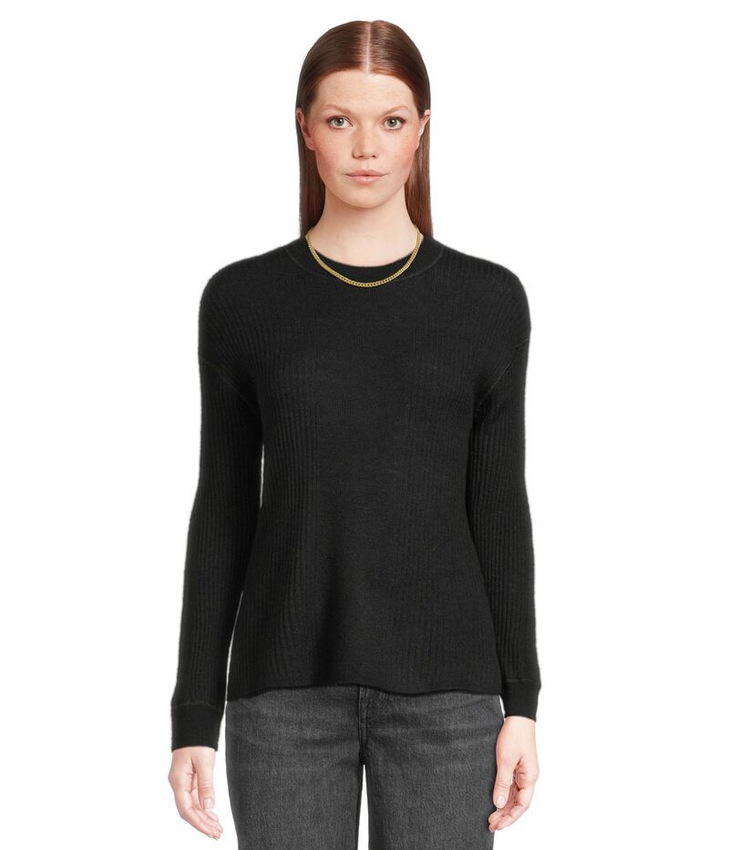 メイドウェル レディース アウター ニット・セーター Madewell Lightweight Alpaca Barons Varregated Rib True Black ブラック