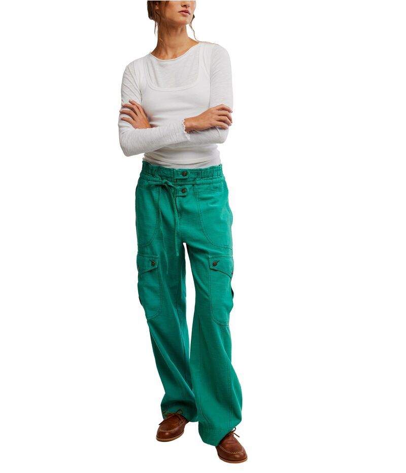 フリーピープル レディース ボトムス カジュアルパンツ Free People Park Ave Pants Golf Green グリーン