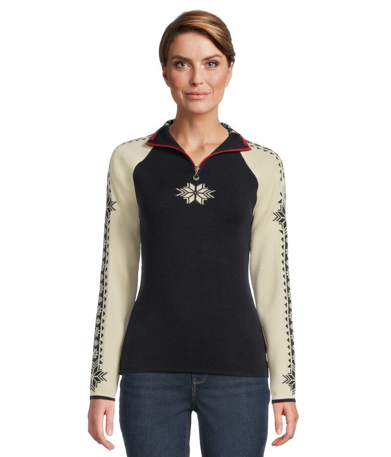 ダールオブノルウェイ レディース アウター ニット・セーター ミニ Dale of Norway Geilo Feminine Sweater Navy OffWhite オフホワイト