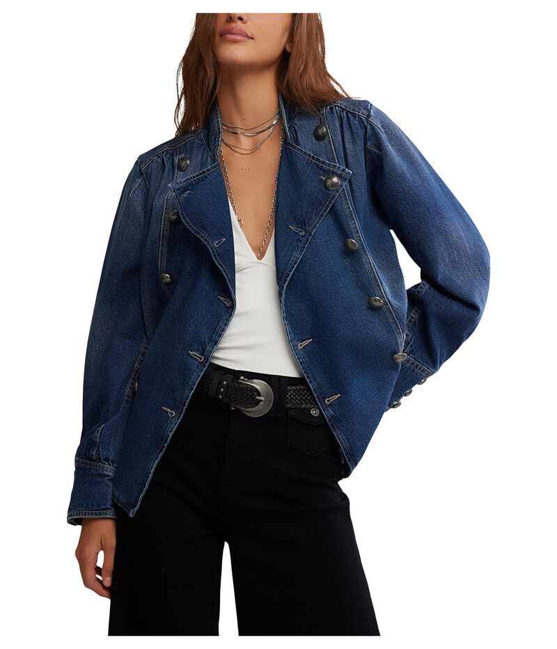 フリーピープル レディース アウター コート デニム Free People Imogene Denim Officer Ensign Wash デニム
