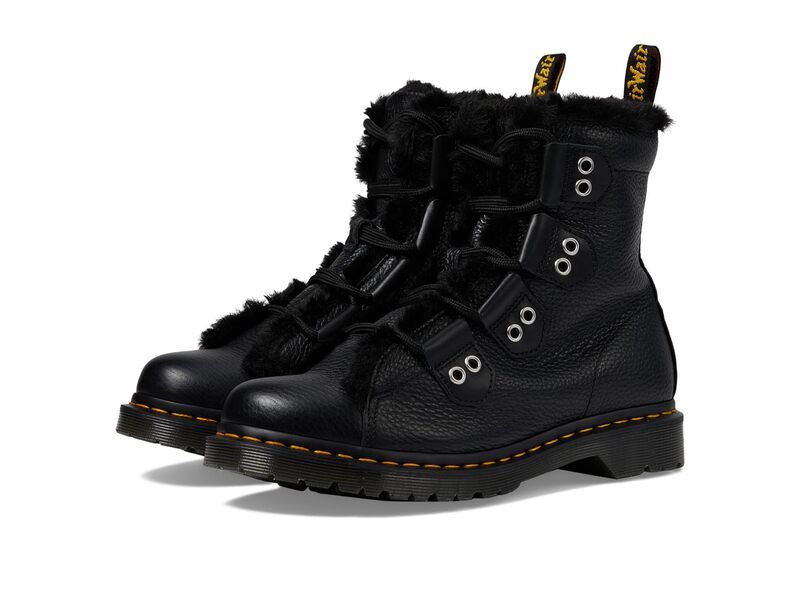 ドクターマーチン レディース シューズ サンダル ブーツ レース Dr Martens 1460 Lace To Toe Fur Lined Boots Black ブラック