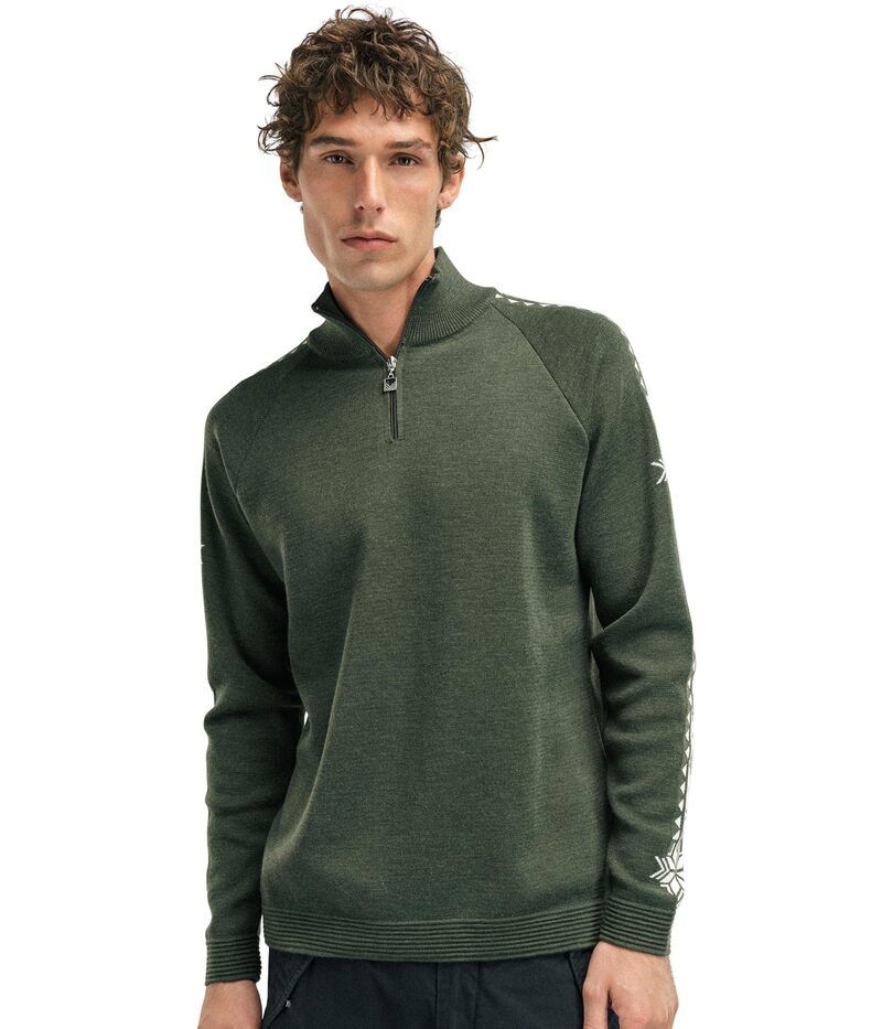 ダールオブノルウェイ メンズ アウター ニット・セーター Dale of Norway Geilo Sweater Dark GreenOff グリーン