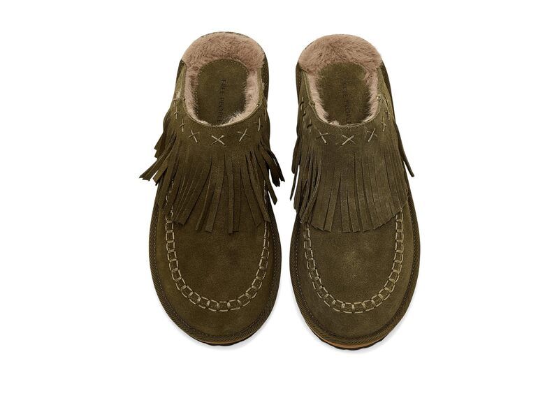 フリーピープル レディース シューズ サンダル フリンジ Free People Fallon Fringe Mules Military Olive Suede オリーブ フリーピープル レディース シューズ サンダル フリンジ Free People Fallon Fringe Mules Military Olive Suede オリーブ