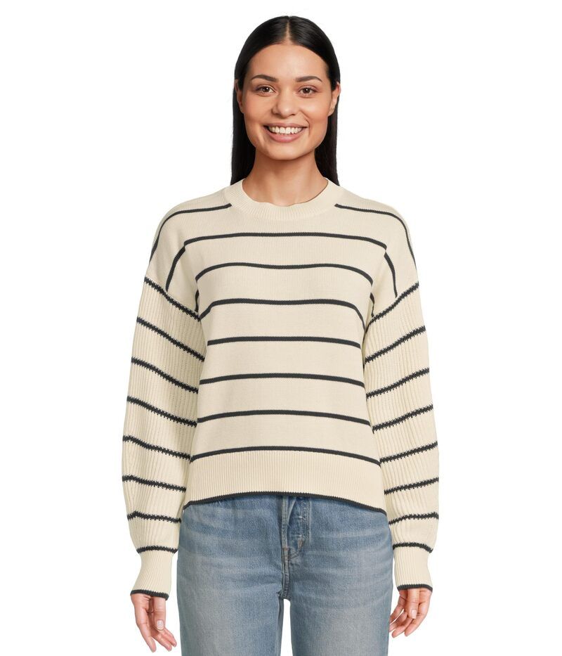 メイドウェル レディース アウター ニット・セーター Madewell Stripe Taylor Femme Sleeve Lightweight C Navy Stripe Combo ネイビー