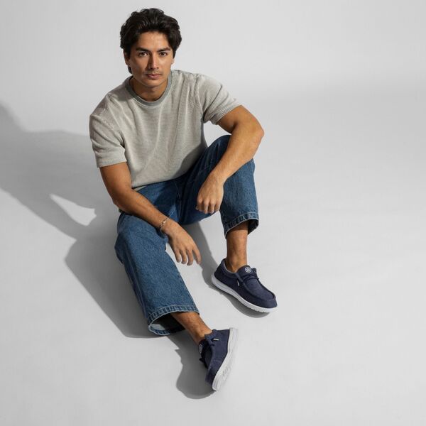ヘイデュード メンズ シューズ スニーカー ジャージー Hey Dude Mens Wally Stretch Jersey Shoes Navy ネイビー ヘイデュード メンズ シューズ スニーカー ジャージー Hey Dude Mens Wally Stretch Jersey Shoes Navy ネイビー