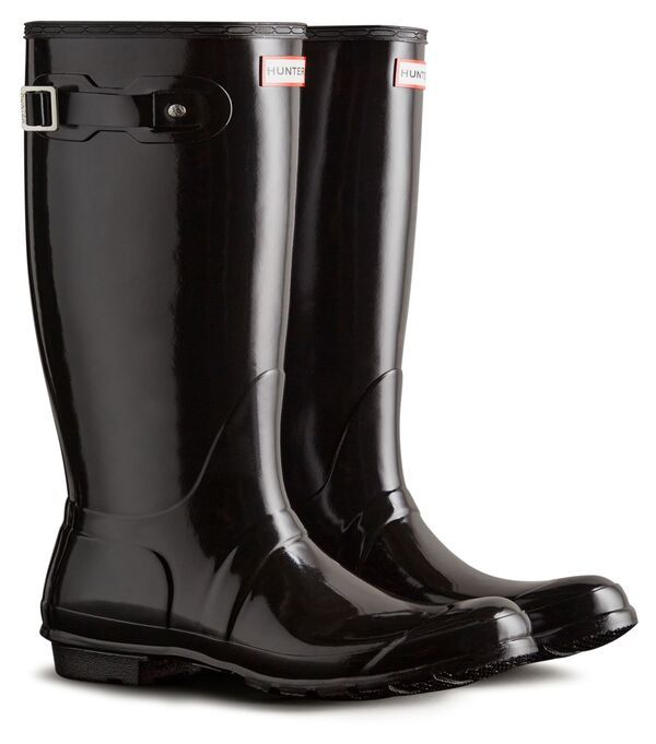 ハンター レディース シューズ ブーツ・レインブーツ トール Hunter Boots Womens Original Tall Gloss Rain Boots Black ブラック