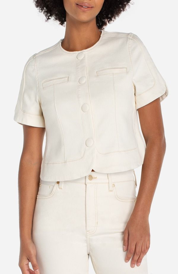 リヴァプール ロサンゼルス レディース アウター ジャケット・ブルゾン Liverpoolos Angeleshort Sleeve Crop Jacket Desert Dunes