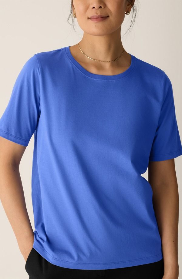 エイリーンフィッシャー レディース トップス Tシャツ クルーネック コットン Eileen Fisher Crewneck Organicotton TShirt Blue Star ブルー