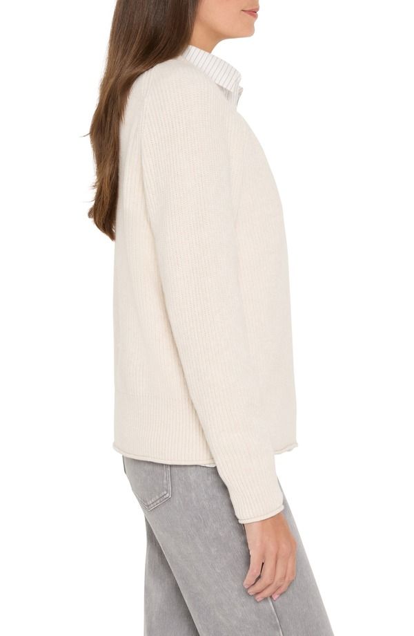 ニックプラスゾーイ レディース アウター パーカー・スウェット Vネック セーター NICZOE Shaker Stitch VNeck Sweater Classicream クリーム