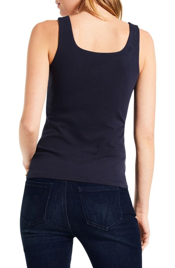 ニックプラスゾーイ レディース トップス シャツ コットン NICZOE Stretch Cotton Shelf Bra Tank Dark Indigo インディゴ