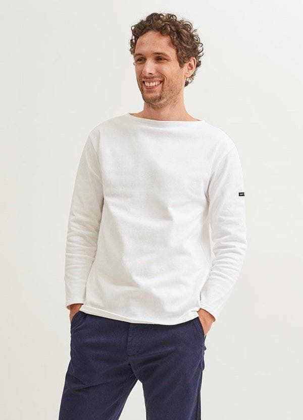 セイントジェームス レディース トップス シャツ Saint James GUILDO Boat Neck Heavyweight Breton Shirt Ecru エクリュ