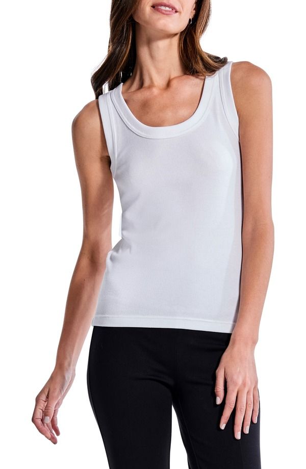 ニックプラスゾーイ レディース トップス シャツ ニット NICZOE Perfect Knit Rib Scoop Neck Tank Paper White ホワイト