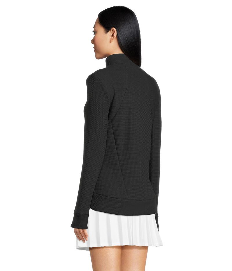 キャラウェイ レディース アウター パーカー・スウェット ニット ジャケット Callaway Textured Waffle Knit Fullzip Jacket Caviar キャラウェイ レディース アウター パーカー・スウェット ニット ジャケット Callaway Textured Waffle Knit Fullzip Jacket Caviar
