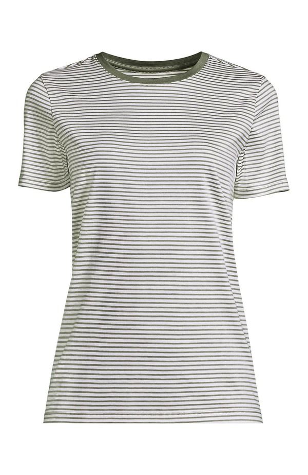 ランズエンド レディース トップス Tシャツ クルーネック コットン Lands End Supima Cotton Crewneck TShirt Sage Micro Stripe セージ ランズエンド レディース トップス Tシャツ クルーネック コットン Lands End Supima Cotton Crewneck TShirt Sage Micro Stripe セージ