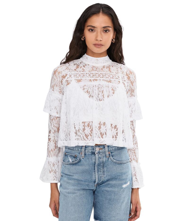 フリーピープル レディース トップス シャツ レース Free People Lilabeth Lace Top Clean Ivory アイボリー