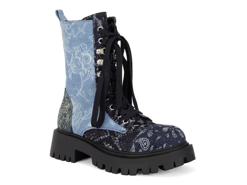 アザレア ワン レディース シューズ ブーツ・レインブーツ Azalea WangProvidence Combat Boot Blue DenimMulticolor デニム