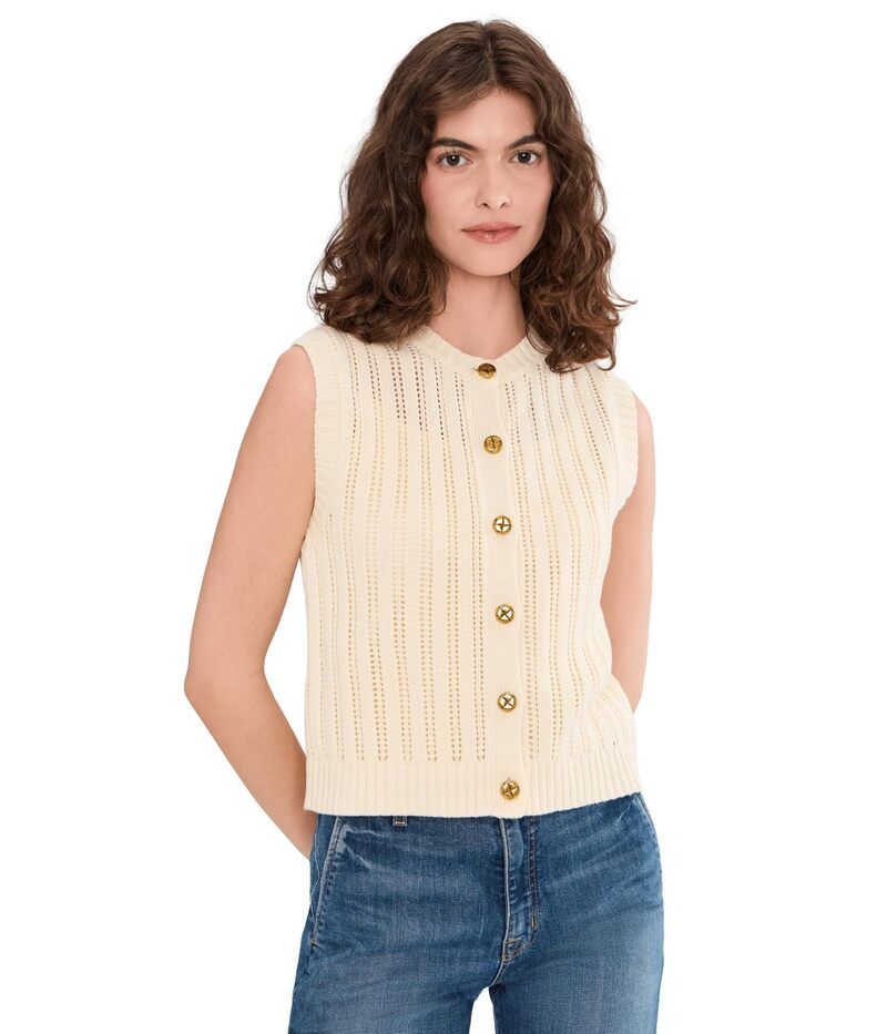 スプレンディット レディース アウター ニット・セーター カーディガン Splendid Luca Sweater Tank Cardigantique Pearl パール
