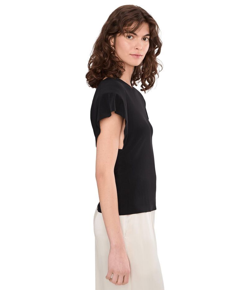 ノーマカマリ レディース トップス シャツ キャップ Norma Kamali Cap Sleeve Shoulder Pad Top Black ブラック ノーマカマリ レディース トップス シャツ キャップ Norma Kamali Cap Sleeve Shoulder Pad Top Black ブラック