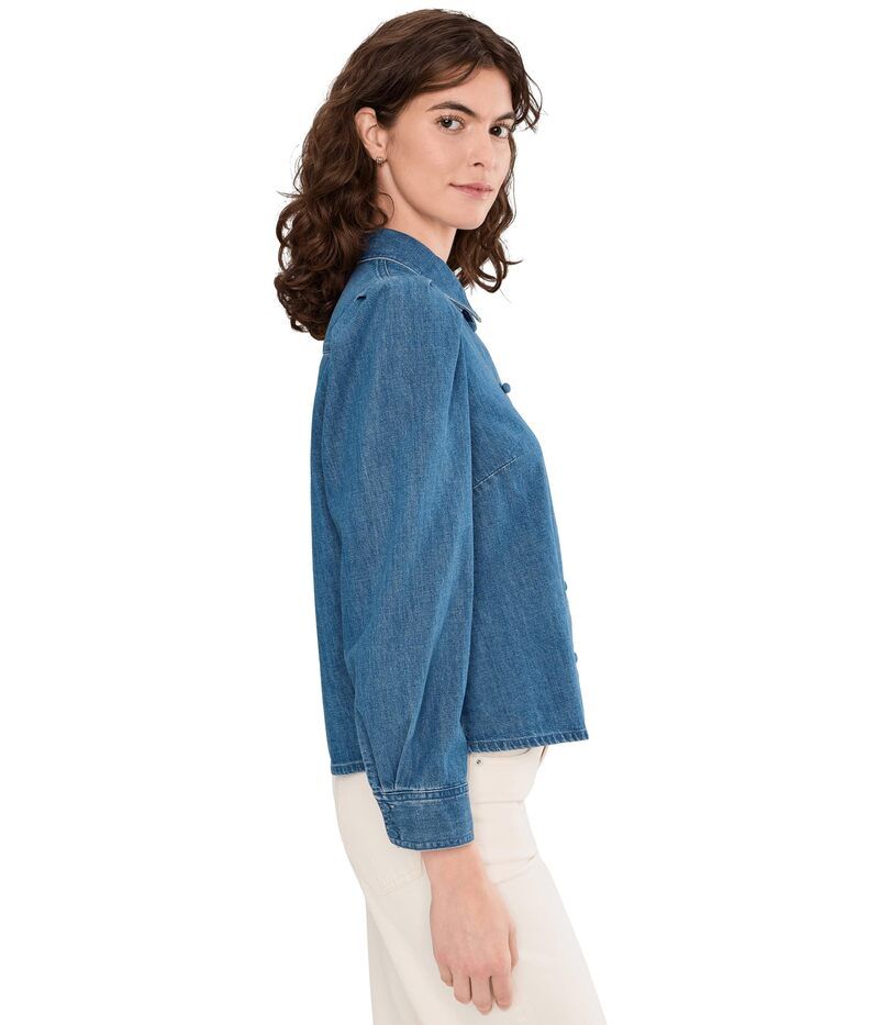 メイドウェル レディース トップス シャツ Madewell Puff Sleeve Fitted Shirt In Petersburg Wash Petersburg Wash