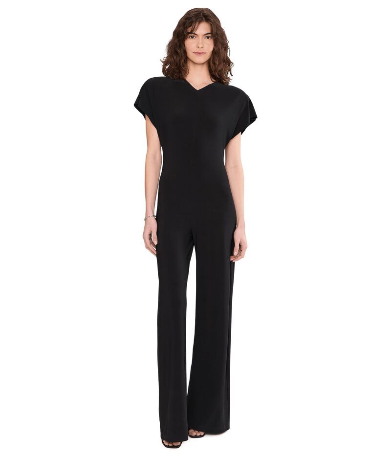 ノーマカマリ レディース トップス ジャンプスーツ キャップ Norma Kamali Cap Sleeve Shoulder Pad Jumpsuit Black ブラック